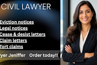 draft and review legal notices, claim letters, cease and desist letters