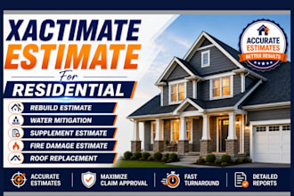 write xactimate insurance claim estimate, residential within 24 hours