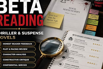 beta read your thriller or suspense novel with detailed feedback