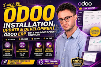 install, update, develop odoo website, odoo erp, database and module migration