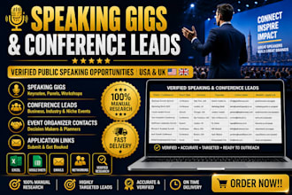find speaking gigs, public speaking leads, conference and event opportunities
