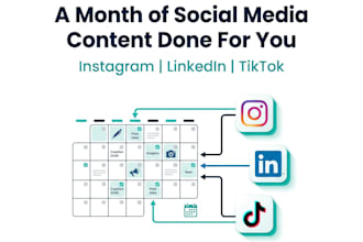 create a month of social media captions and content calendar