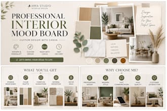 create a beautiful interior design mood board in canva