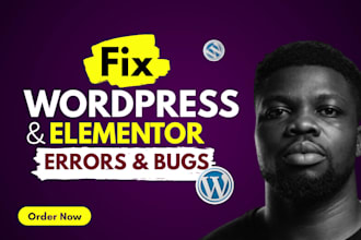 fix all sort of wordpress and elementor errors and bug