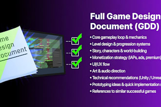 create professional gdd game design document with prototyping ideas