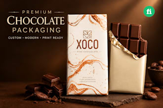 premium chocolate packaging, label design
