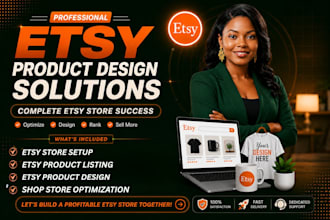 fix your etsy product listing design, digital product, seo listing, etsy store