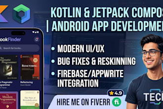 develop android app UI using jetpack compose or fix kotlin bugs
