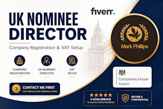 offer UK nominee director for company registration and vat setup