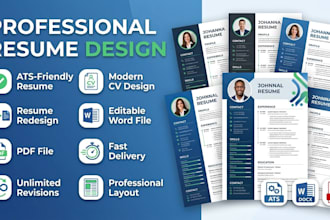 design a professional resume and CV for any job