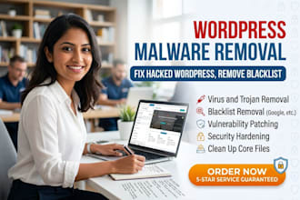 wordpress malware removal, fix hacked wordpress, remove blacklist, remove virus