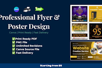 design a professional canva poster for your business