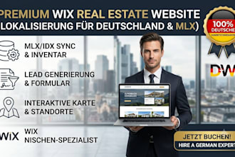 build a german real estate agent website with mlx and property inventory on wix