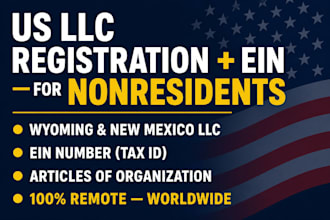 do US llc registration formation business registration with ein for nonresident
