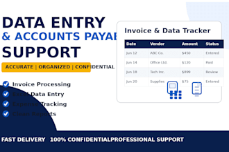 do data entry, invoice processing, and accounts payable support