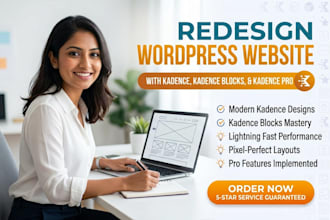 redesign wordpress website with kadence, kadence blocks, kadence pro plugins