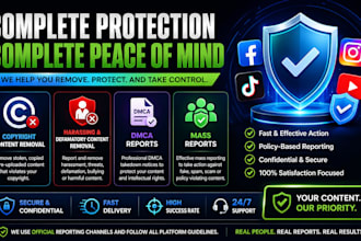 takedown harassing remove copyright mass reports facebook instagram tiktok dmca