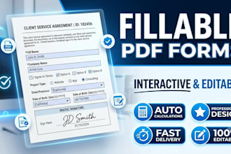 design fillable PDF form, create interactive, fillable and editable PDF form