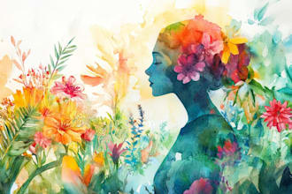 create watercolor and digital illustrations