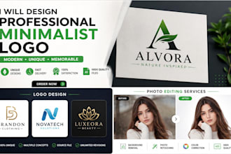design a professional logo and edit photos professionally