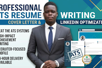 write a professional ats resume, cover letter, and linkedin optimization