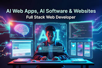 do ai web app, ai software, ai website development as full stack web developer