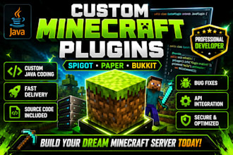 develop custom minecraft plugins for spigot paper and bukkit servers