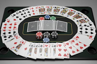 draw playing cards, poker cards or cards games and boards