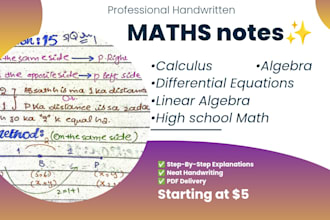 ceate handwritten calculus, algebra, and mathematics notes