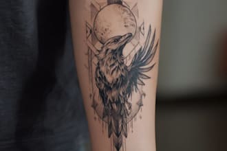 custom an abstract black tattoo design