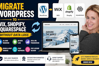 migrate wordpress to wix, shopify, squarespace without data loss