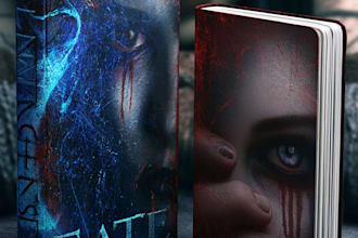 design a terrifying horror book cover illustration
