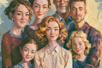 draw family portrait illustration