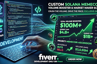 develop a custom solana memecoin token volume booster and market maker script
