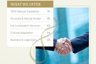 do professional english to korean translation and localization