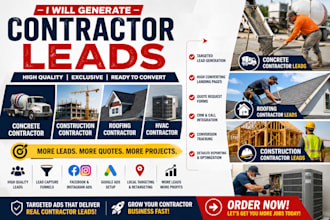 generate concrete contractor, construction, roofing and hvac leads