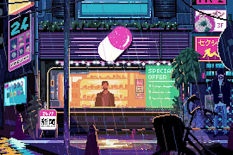 create retro 8bit and 16bit pixel art game assets