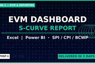 build an evm dashboard and s curve report for construction projects
