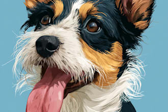 draw amazing custom pet portraits and caricatures