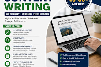 write SEO content, blog posts, articles and website content