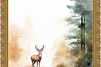 rustic wildlife digital wall decor
