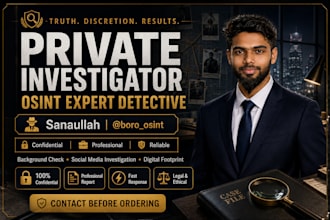 be your private investigator, osint detective, background checker, forensics pro