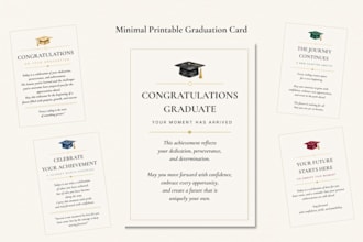 design modern minimal printable graduation cards