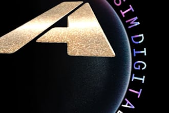 design a luxury 3d gold metallic logo with planet background