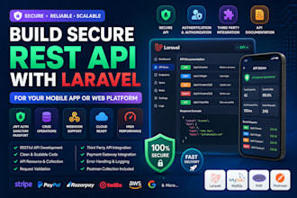 develop laravel rest API for web mobile app and API integration