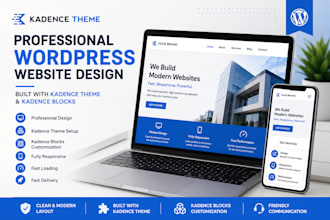 design a modern wordpress website using the kadence theme