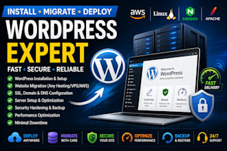 setup, migrate and secure your wordpress on linux vps or aws ec2