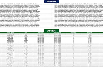 clean,merge and split excel data