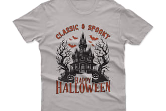 do classic, t shirt, spooky, halloween, horror logo