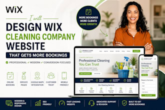 design wix cleaning company website that gets more bookings, law firm website